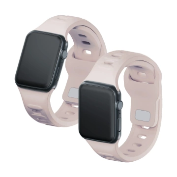 Smartwatch-Zubehör 3mk Silicone Watch Strap für Apple Watch 42/44/45/49 mm Latte