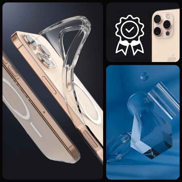 Etui + Szkło do iPhone 16 Pro Spigen Liquid Crystal Mag Magsafe obudowa ochronna na telefon Clear