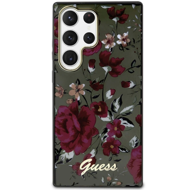 Etui Guess GUHCS23LHCFWSA  do Samsung Galaxy S23 Ultra S918 zielony/kaki hardcase Flower Collection