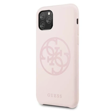 Etui na telefon Guess do iPhone 11 Pro light pink/jasnoróżowy hard case Silicone 4G Tone On Tone