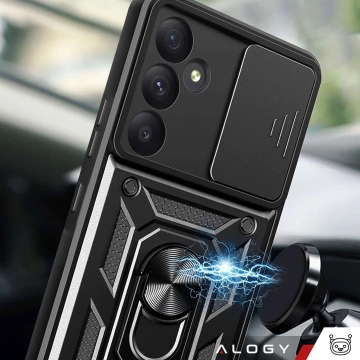 Schutzhülle für Samsung Galaxy S25 Plus, gepanzertes Slide Case mit Ringkameraschutz, Camshield Alogy, schwarz