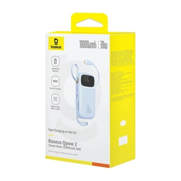 Baseus QPow 2 Powerbank 10000 mAh 30 W 2xUSB-C Blau