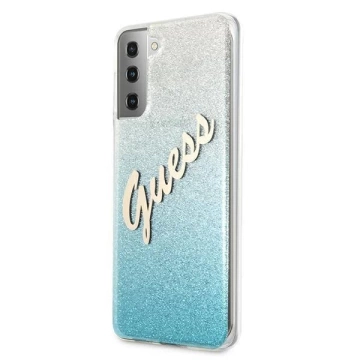 Guess GUHCS21MPCUGLSBL S21 G996 niebieski/blaues Hardcase Glitter Gradient Script
