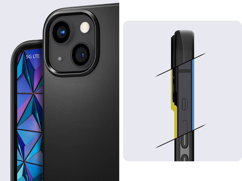 Etui Obudowa Hülle Spigen Thin Fit für Apple iPhone 13 Schwarz