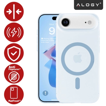 Apple iPhone 17 Air Hülle – Matte MagSafe-Abdeckung mit Linsenschutz, schlank und kratzfest, perfekte Passform – Alogy Skinny MatteCase™ Himmelblau