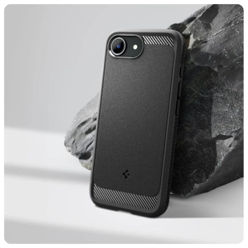 Etui für iPhone 16e Spigen Rugged Armor Mag MagSafe Mattschwarz