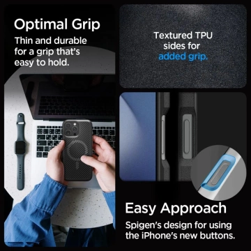 Etui Spigen Core Armor Mag MagSafe für Apple iPhone 16 Pro Mattschwarz