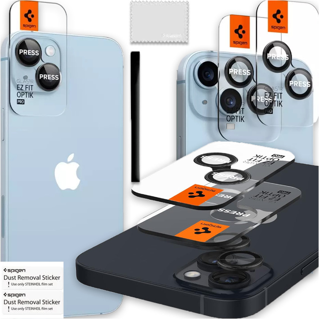 Osłona aparatu spigen optik.tr ”ez fit” camera protector 2-pack do iphone 14 / 14 plus / 15 / 15 Plus black