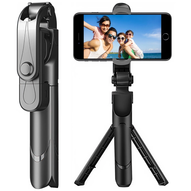 Selfie stick statyw Tripod uchwyt na telefon Alogy Trójnóg kijek do zdjęć selfie pilot Bluetooth 360 Czarny