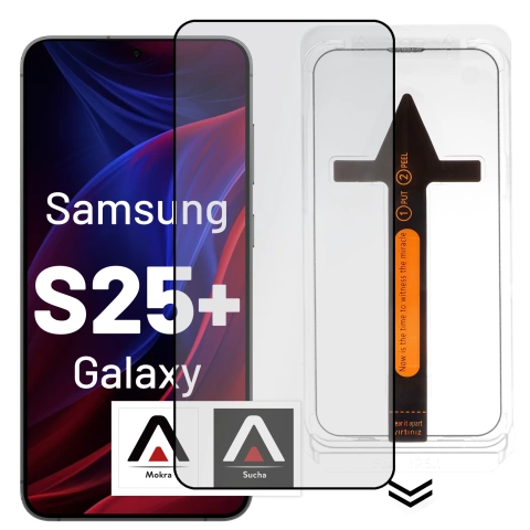 Gehärtetes Glas für Samsung Galaxy S25 Plus Displayschutzfolie 9H Alogy EasyShield™️ mit Montagerahmen