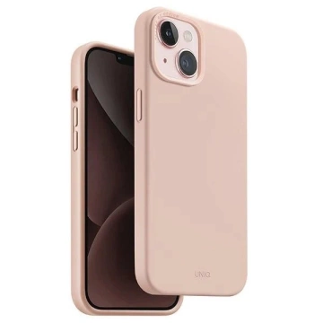 Etui do iPhone 15 UNIQ Lino Hue MagSafe Różowe