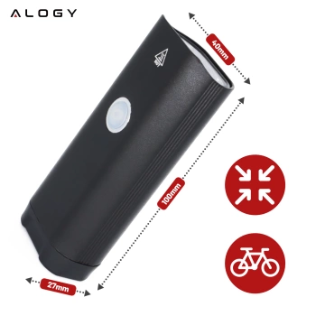 Alogy P12 Fahrradlicht schwarz Fahrradlicht vorne LED-Frontlicht Fahrradbeleuchtung wasserdicht IPX5
