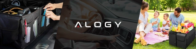 Organizer samochodowy do bagażnika schowek torba do auta duży kufer Czarny XXL Alogy sztywny pokrowiec