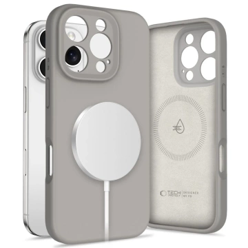 Tech-Protect Liquid Silicone MagSafe iPhone 16 Pro Max Hülle Grau