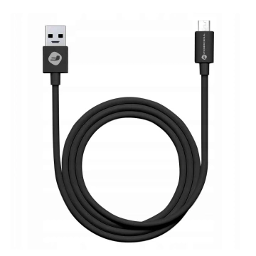 Kabel USB-A do micro USB Forcell 2.4A 1m TPE Sync Ładowanie Tuba Czarny