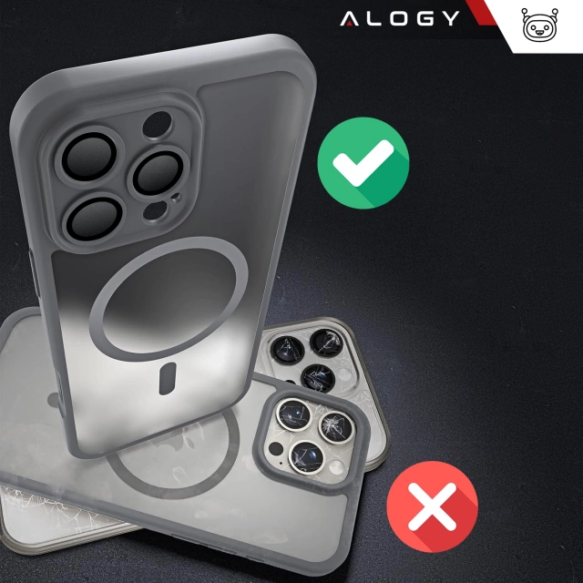 3w1 Zestaw Etui Hybrydowe + Szkło do Apple iPhone 16 Pro obudowa ochronna Hybrydowe MagSafe z ochroną obiektywu case + 2x Szkło hartowane ochronne na telefon Alogy 3in1 Case Pack Titanium Szare
