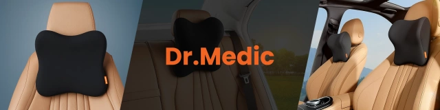 Poduszka do Samochodu pod Głowę Kark Szyję DR.MEDIC NeckRest™ Ergonomiczna poduszka na fotel zagłówek krzesło do biura auta dla kierowcy pasażera