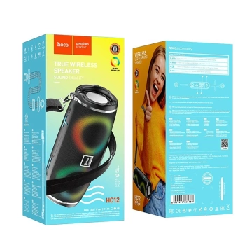 HOCO Bluetooth-Lautsprecher HC12 Sport Schwarz Tragbar RGB LED 1200 mAh 2×5W