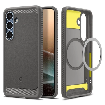 Hülle für Samsung Galaxy S25 Marmorgrau Spigen Rugged Armor Mag MagSafe