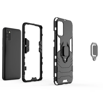 Ring Armor robuste Hybridhülle mit magnetischer Abdeckung für Samsung Galaxy A03s (166,5) schwarz