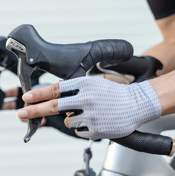 Rękawiczki rowerowe Rockbros krótkie palce M szare oddychające