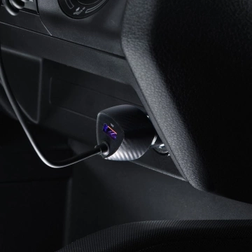 Forcell Carbon Autoladegerät 38W USB-C USB QC 3.0 PD Kabel 1,5m