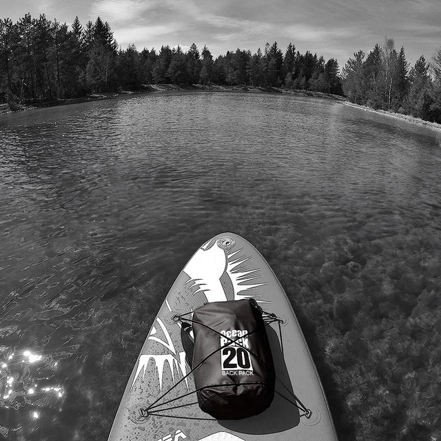 Worek wodoszczelny wodoodporny 20L Pokrowiec Torba na kajak żagle PVC do sportu Czarny
