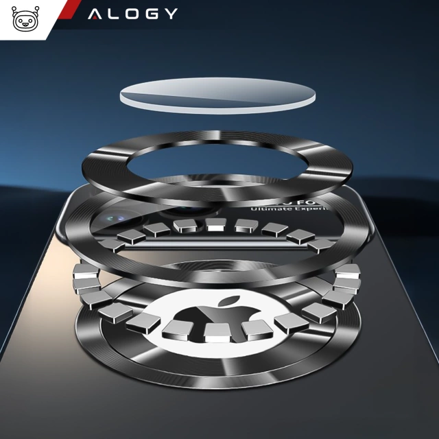 Etui do Apple iPhone 16 Pro Max obudowa Alogy MagSafe LuxeShield™ Case z ochroną obiektywów do MagSafe Graphite Black + szkło hartowane