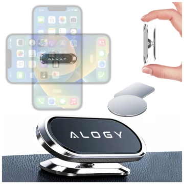 Alogy Universal-Auto-Magnethalterung für Telefon im Cockpit, für Armaturenbrett, Schwarz