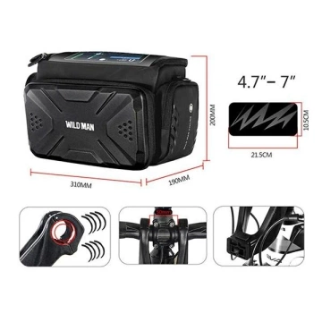 Wildman 3L GS6 Fahrrad-Lenkertasche wasserdicht für Smartphone