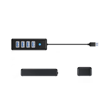 Hub USB-A Orico PW4U-U3 4x USB-A 3.0 Czarny
