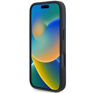Mercedes-Etui für iPhone 16 Pro Max 6,9" Schwarzes MagSafe Hardcase Strukturiertes und glattes Leder