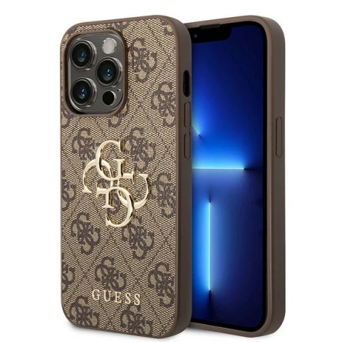 Etui Guess GUHCP15X4GMGBR für iPhone 15 Pro Max 6,7" braun/braunes Hardcase 4G Big Metal Logo