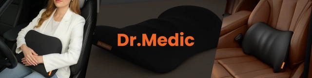 Poduszka do Samochodu pod Plecy Lędźwie DR.MEDIC LumbarRelax™ Ergonomiczna poduszka lędźwiowa na fotel krzesło do auta dla kierowcy pasażera