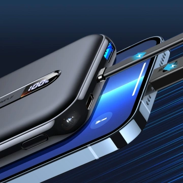 Joyroom Powerbank mit eingebautem Lightning Kabel 20W 10000mAh PD QC3.0 schwarz (JR-L001-lightning)