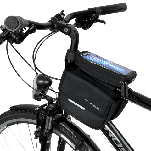 Wozinsky Fahrradrahmentasche Fahrradtasche wasserdichte Handyhülle 1,5l Schwarz (WBB26BK)