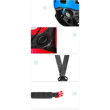 Kinderfahrradhelm mit abnehmbarem Visier Rockbros TT-32SOBL-M Größe M - Schwarz und Orange