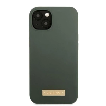 Ratet mal, Handyhülle für iPhone 13 6,1" grün/khaki Hartschale Silikon Logo Plate MagSafe
