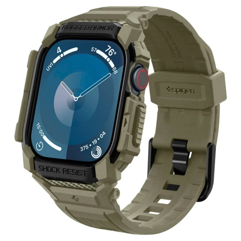 ETUI Z PASKIEM DO APPLE WATCH 10 (46MM) VINTAGE KHAKI SPIGEN RUGGED ARMOR PRO