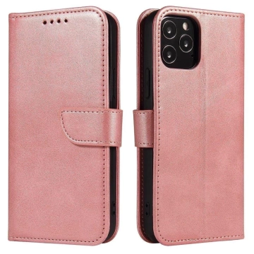 Magnet Case elegancki futerał etui pokrowiec z klapką i funkcją podstawki Samsung Galaxy A33 5G różowy