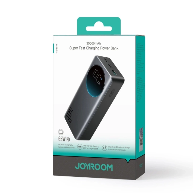 Powerbank Joyroom JR-PBF05 65W 30000mAh z wyświetlaczem Czarny