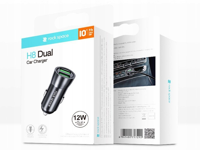 Ładowarka samochodowa Rock Space H8 2x USB 2.4A Czarna