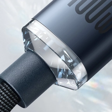 Baseus Crystal Shine Series Kabel USB-Kabel für schnelles Aufladen und Datenübertragung USB Typ C - USB Typ C 100 W 1,2 m lila (CAJY000605)