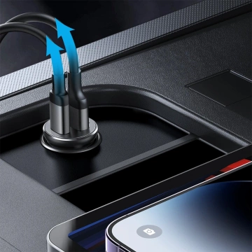 Joyroom JR-CCN06 30W Metall-Autoladegerät, 2x USB-C – Schwarz