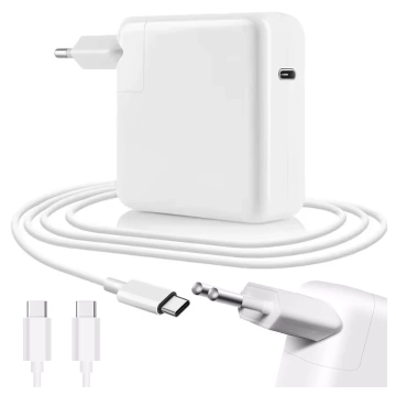 Alogy Universal-Ladekabel für Apple MacBook, 2 m, USB-C auf USB-C, Schnellladefunktion (Power Delivery PD), 96 W, Weiß