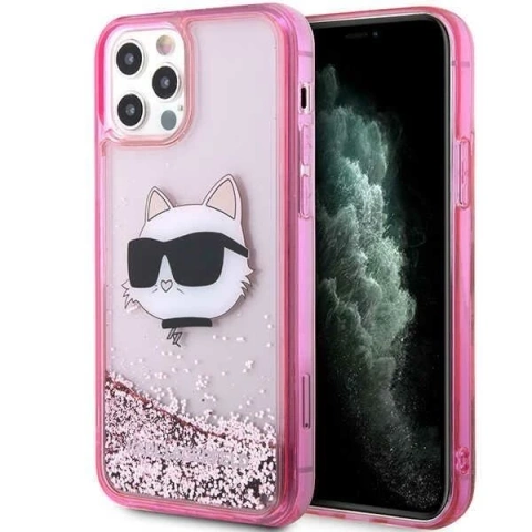 Etui ochronne na telefon Karl Lagerfeld KLHCP12MLNCHCP do Apple iPhone 12 /12 Pro 6,1" różowy/pink hardcase Glitter Choupette Head