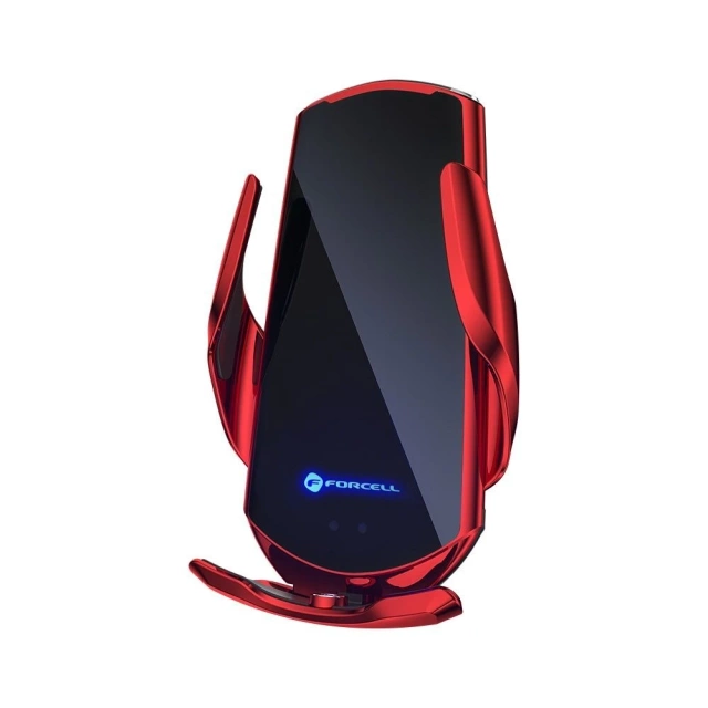 Uchwyt Samochodowy Ładowarka Forcell HS1 Auto IR Qi 15W Indukcja Czerwony