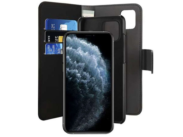 Etui obudowa PURO Wallet Detachable do Apple iPhone 12/ 12 Pro Czarne
