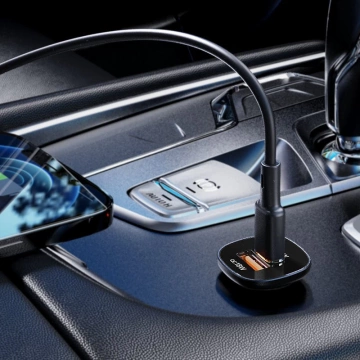 Acefast Autoladegerät 38W USB Typ C / USB, PPS, Power Delivery, Quick Charge 3.0, AFC, FCP schwarz (B1 schwarz)