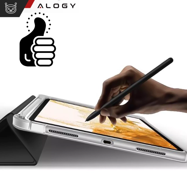Etui ochronne do Samsung Galaxy Tab S9 FE+ 12.4" Alogy Book Cover Case obudowa na tablet Czarne + Szkło
